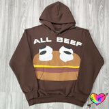 Ouzey 2025 Hoodies Men Women Hamburger Pattern Hoodies Sweatshirts Pullovers American Retro Sweatshirts Hoodies Street Wear