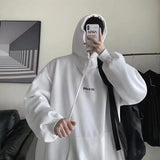 Ouzey Men's hooded sweatshirt spring and autumn Korean style trendy loose and versatile ins trendy brand handsome plus size y2k tops