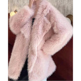 Ouzey Spring Winter Loose Casual Thick Warm Soft Hairy Shaggy Faux Fur Coat Women Luxury Fluffy Jacket Furry Cardigan 2025