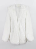 Ouzey Winter Oversized White Thick Warm Shaggy Hairy Faux Fur Coat Women with Hood Loose Fluffy Jacket Furr Cardigan 2025