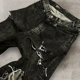 Ouzey 90s Streetwear 2024 New Black Ripped Baggy Jeans Goth Retro Y2k Denim Pants Men and Women Casual Hip Hop Straight Wide Leg Trousers Streetwear