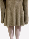 Ouzey Winter Elegant Luxury Short Fitted Thick Warm Soft Skirted Faux Mink Fur Coat Jacket Women with Long Puff Sleeve