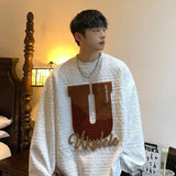 Ouzey Autumn and winter round neck sweatshirt men's autumn trendy ins loose American trendy brand couple style new trendy top autumn