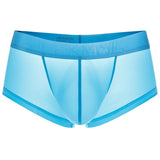 Ouzey  Men  Underwear Ice Silk transparent Mesh Homme Breathable Cuecas Masculinas Calzoncillos Hombre Slip Boxershorts