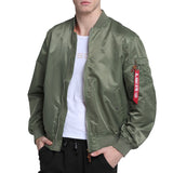 Ouzey 2024 Water Resistant Ma1 Lightweight Green Tactical Military Varsity Flight Windbreaker Pilot Air Force Bomber Jacket for Men