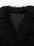 Ouzey Winter Long Thick Warm Shaggy Hairy Fluffy Faux Mongolian Fur Coat Women Sashes Elegant Luxury Furry Overcoat 2025