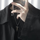 Ouzey Autumn Long Black Oversized Trench Coat Men Long Sleeve Loose Dark Academia Aesthetic Fashion without Buttons 2025