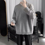 Ouzey Winter solid color round neck sweater for men, handsome Korean style loose men's sweater, trendy student bottoming shirt, thick