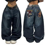 Ouzey dandys world Retro Punk Function Wind Multi-Pocket Washed Loose Jeans Y2K New Harajuku Hip Hop Gothic High Street Boy Joker Wide-Leg Pants