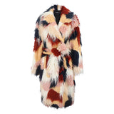 Ouzey Winter Long Colorful Multicolored Oversized Hairy Shaggy Thick Warm Faux Fur Coat Women Bat Sleeved Fur Overcoat