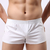 Ouzey Men Boxer Shorts Underwear Cotton Underpants Breathable Solid Color Home Underpants Sleepwear Cueca Boxer Para Hombre