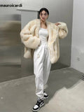 Ouzey Spring Winter Loose Casual Thick Warm Soft Hairy Shaggy Faux Fur Coat Women Luxury Fluffy Jacket Furry Cardigan 2025