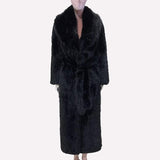 Ouzey Winter Long Fluffy Thick Warm Soft Hairy Faux Tuscany Fur Coat Women Shawl Collar Elegant Luxury Designer Clothes