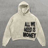 Ouzey dandys world American retro fashion letter printing oversized hoodie women's Y2K NEW Harajuku hip-hop Gothic casual sweatshirt street top