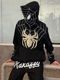 Ouzey Men's Spider Man Styling Print Oversized Hoodie