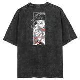 Ouzey 2024 Hip Hop Streetwear Oversize T Shirt Women 2024 Anime Printed Graphics T-Shirt Summer Washed Tshirt Cotton Tops Tees