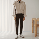 Ouzey 3505 DARK CREAM CORDUROY COLLAR SHIRT