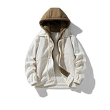 Ouzey Corduroy Patchwork Hooded Jacket