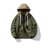 Ouzey Corduroy Patchwork Hooded Jacket