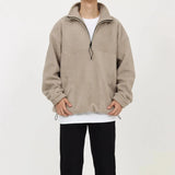 Ouzey 90s Streetwear Cozy Quarter-Zip Fleece Hoodie