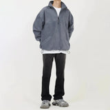 Ouzey 90s Streetwear Cozy Quarter-Zip Fleece Hoodie