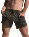 Ouzey 2024 Translucent Quick-Dry Sport Swim Beach Surf Shorts S727