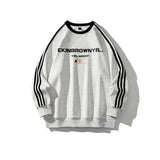 Ouzey Letter printed Three-stripe Round Neck Sweatshirt