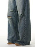 Ouzey 10897 Distressed Blue Denim Jeans