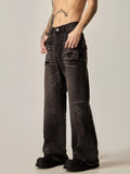 Ouzey 11258 Dark Gray Relax Straight Denim Jeans