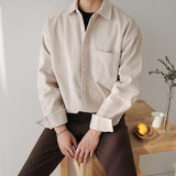 Ouzey 3505 DARK CREAM CORDUROY COLLAR SHIRT