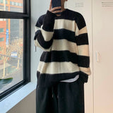 Ouzey 5566 KNITTED STRIPE PULLOVER SWEATER