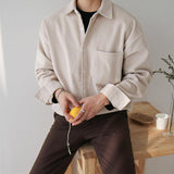 Ouzey 3505 DARK CREAM CORDUROY COLLAR SHIRT