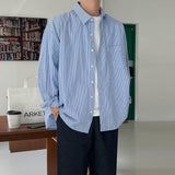 Ouzey 9362 Sky Blue Stripe Button-Up Shirt