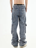 Ouzey [Insstudios] American Multi-Pocket Washed Jeans Na592