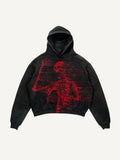 2024 New Color Matching Skull Print Pocket 3D Sweater Hoodie Sweatshirt Cos Clothing