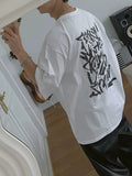 Ouzey 11632 White Graffiti Half Sleeve Shirt