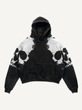 2024 New Color Matching Skull Print Pocket 3D Sweater Hoodie Sweatshirt Cos Clothing