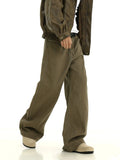 Ouzey 10266 COFFEE WIDE STRAIGHT PANTS