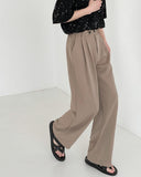 Ouzey 5176 DRAPE TOP FOLDED WIDE STRAIGHT PANTS