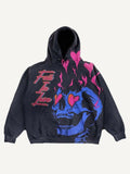 2024 New Color Matching Skull Print Pocket 3D Sweater Hoodie Sweatshirt Cos Clothing