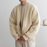 Ouzey 4454 KNITTED ROUND-NECK CARDIGAN SWEATER