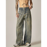 Ouzey 11265 Distressed Washed Straight Denim Jeans