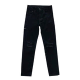 Ouzey 4499 BLACK RIPPED SLIM DENIM JEANS