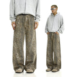 Ouzey 11400 LEOPARD STRAIGHT SLIM PANTS