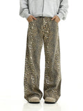 Ouzey 11400 LEOPARD STRAIGHT SLIM PANTS