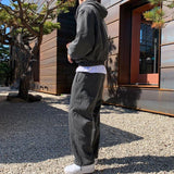 Ouzey 6399 CHARCOAL GRAY ZIP-UP HOODIE & SWEATPANTS