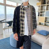 Ouzey 5145 RECONSTRUCTED STITCHED FLANNEL PLAID SHIRT