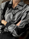 Ouzey 11027 Wave Stripe Button-Up Shirt