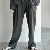 Ouzey 11604 Textured Blazer & Relax Straight Pants