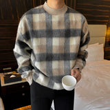 Ouzey 10175 KNIT PLAID CREWNECK SWEATER